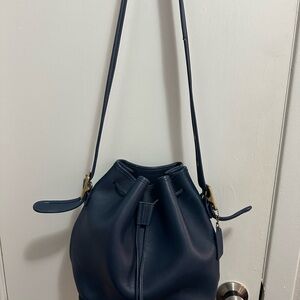 Coach Navy Leather Hobo Bag coach bucket Lula’s legacy